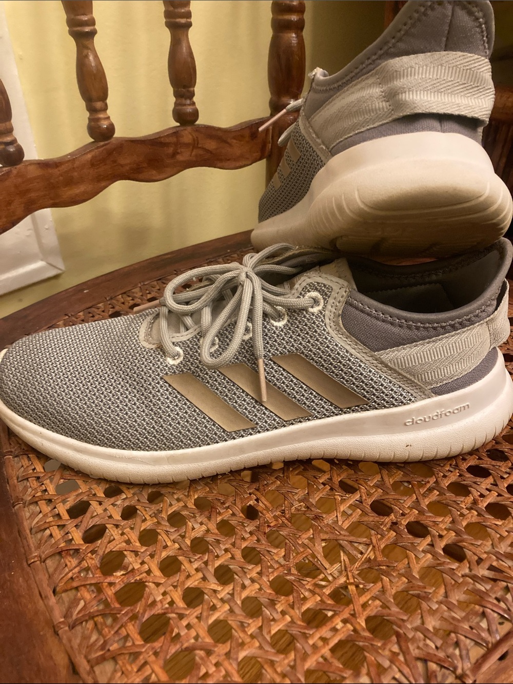adidas Light Gray Knit Cloudfoam Sneakers
